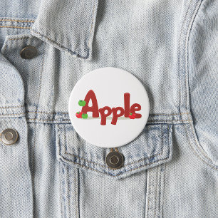 Apple Word Art mit Roten und Grünen Äpfeln Button