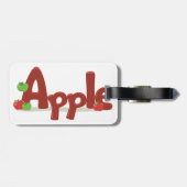 Apple Word Art mit Roten und Grünen Äpfeln Gepäckanhänger (Rückseite horizontal)