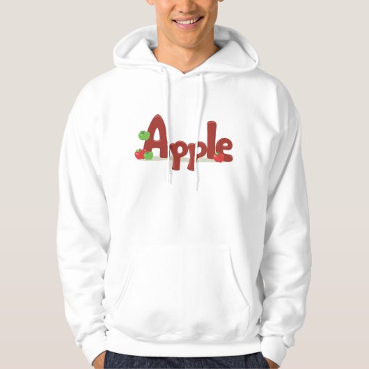 Apple Word Art mit Roten und Grünen Äpfeln Hoodie (Vorderseite)