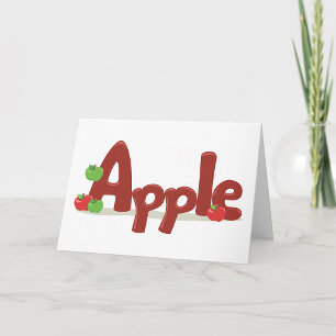 Apple Word Art mit Roten und Grünen Äpfeln Karte