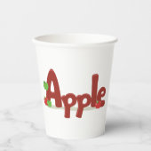 Apple Word Art mit Roten und Grünen Äpfeln Pappbecher (Vorderseite)