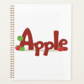 Apple Word Art mit Roten und Grünen Äpfeln Planer (Vorderseite)