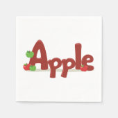 Apple Word Art mit Roten und Grünen Äpfeln Serviette (Vorderseite)