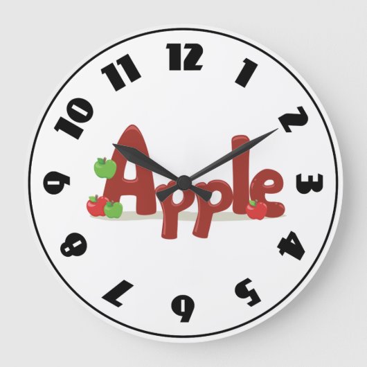 Apple Word Clock Große Wanduhr (Vorderseite)