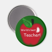 Apple "World's Best Teacher" Magnet (Vorderseite/Rückseite)