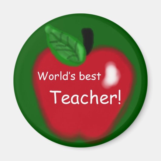 Apple "World's Best Teacher" Magnet (Vorne)