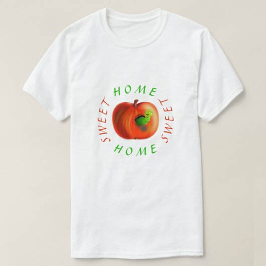 Apple Worm Funny T - Shirt (Design vorne)