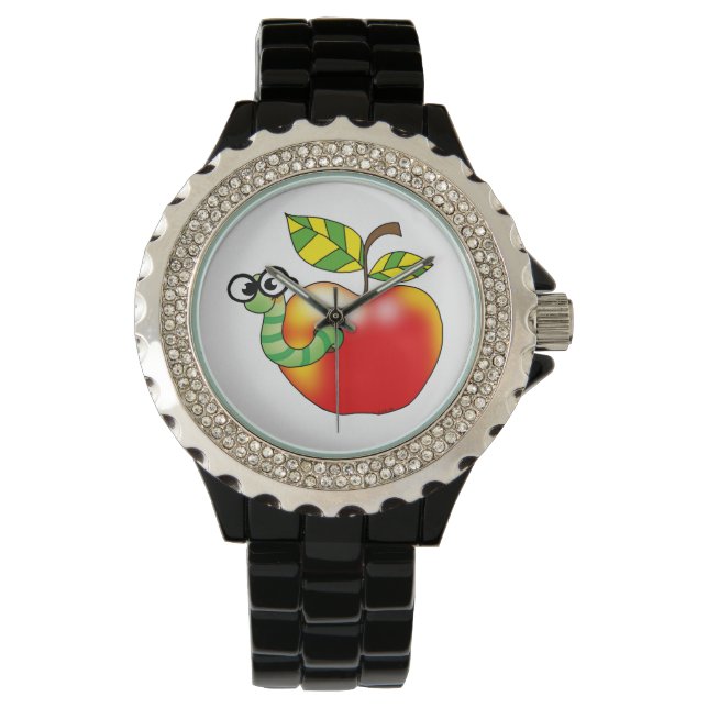 Apple & Worm, zurück zur Schule Armbanduhr (Vorderseite)