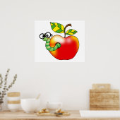 Apple & Worm, zurück zur Schule Poster (Küche)
