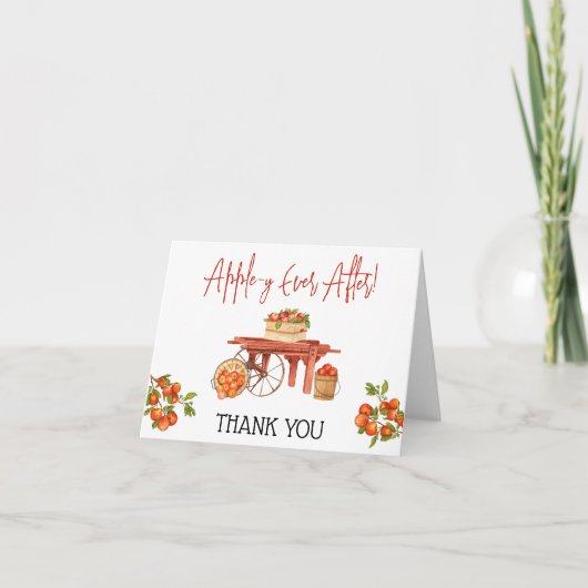 Apple-y immer After! Brautparty Dankeskarte (Vorderseite)