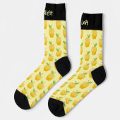 Apple Yellow Pattern Socks Socken (Linkes Detail)