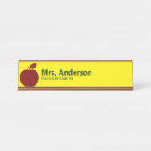 Apple Yellow Teacher's Name and job Title Schreibtischnamensplakette (Vorderseite )