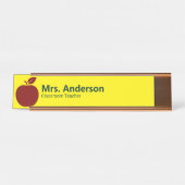 Apple Yellow Teacher's Name and job Title Schreibtischnamensplakette (Vorderseite )