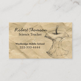 Apple Zeichnend Visitenkarte des Lehrers Terminkarte