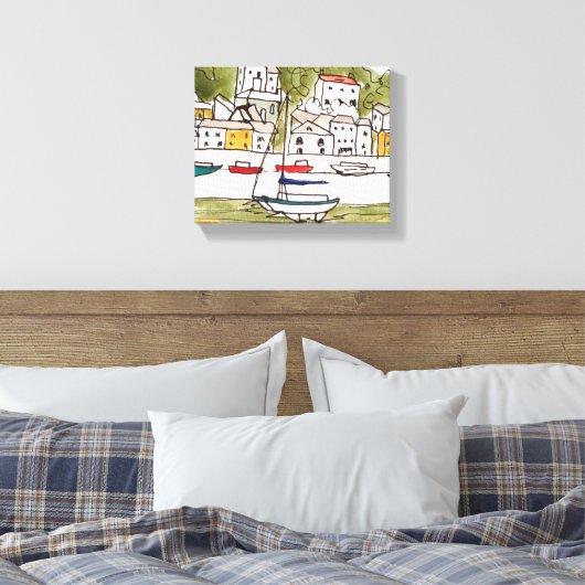 Appledore, Devon.Print auf Leinwand (Insitu (Schlafzimmer))