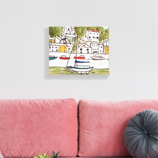 Appledore, Devon.Print auf Leinwand (Insitu (Wohnzimmer))