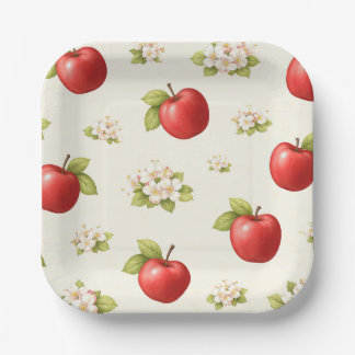 Apples and apple blossoms  pappteller