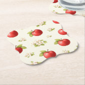 Apples and apples blossoms Paper Coaster Untersetzer (angewinkelt)