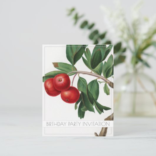 APPLES BIRTHDAY PARTY INVITATION FLAT CARD EINLADUNG (Stehend Vorderseite)