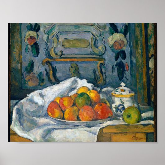 Apples Dish Paul Cezanne Berühmte Visuell Arts Pos Poster (Vorne)
