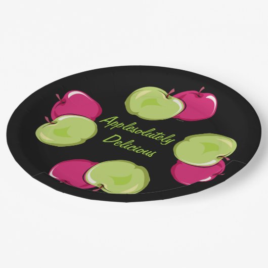 Apples Fun Graphics Art Pappteller (Schrägansicht)