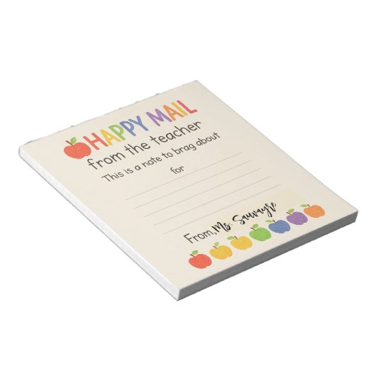 Apples Happy Mail – Cute Teacher Notizblock (angewinkelt)