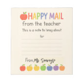 Apples Happy Mail – Cute Teacher Notizblock (Vorderseite)
