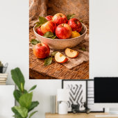 Apples in Rustic Bowl a Classic Still Life Poster (Heimbüro)