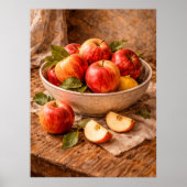 Apples in Rustic Bowl a Classic Still Life Poster (Vorne)
