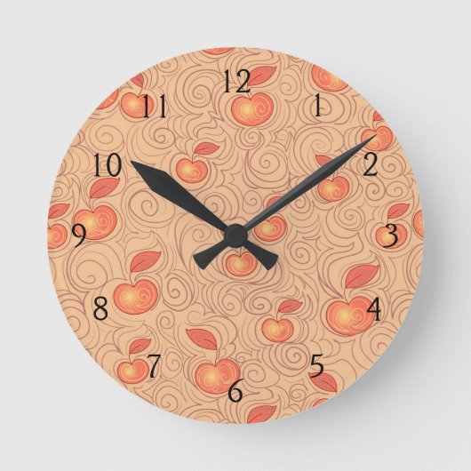 Apples Pattern Runde Wanduhr (Vorderseite)