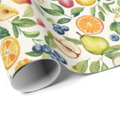 Apples Pears Blueberries Oranges Fruits Geschenkpapier (Rolleneckpunkt)