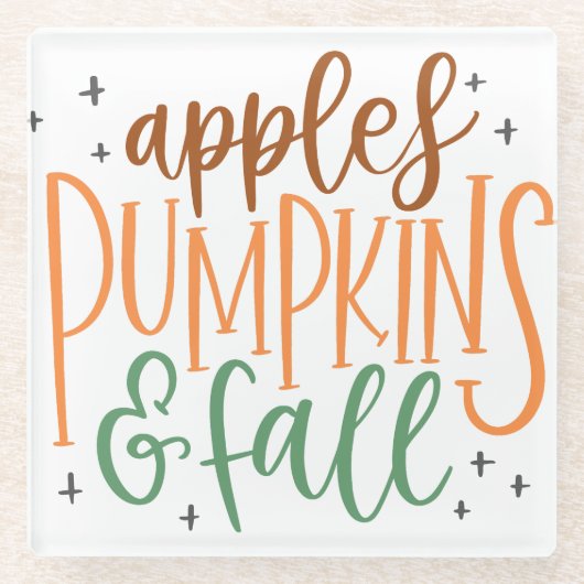 APPLES PUMPKINS UND FALL GLASUNTERSETZER (Vorderseite)