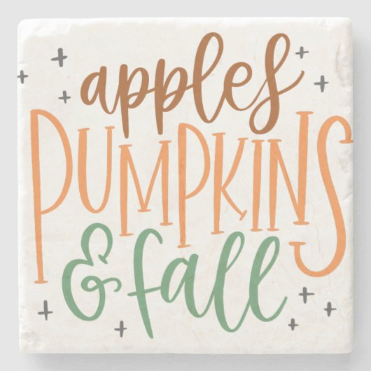 APPLES PUMPKINS UND FALL STEINUNTERSETZER (Vorderseite)