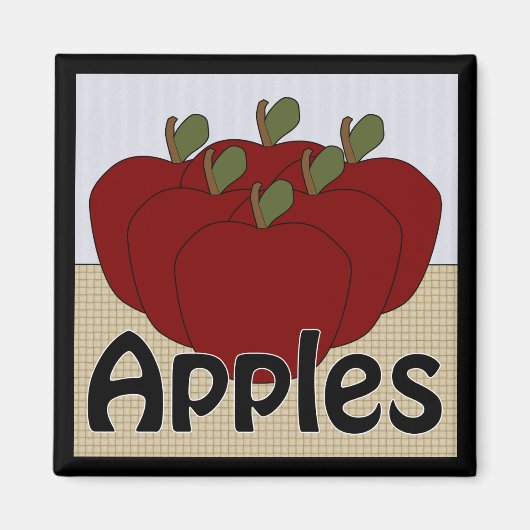 Apples Serie 2 Quadratischer Magnet (Vorne)