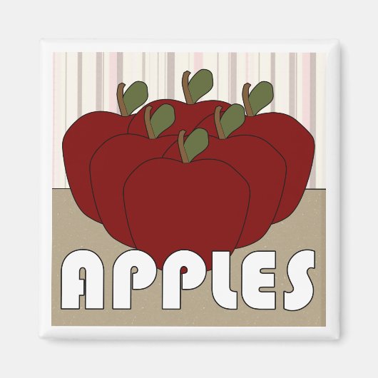 Apples Serie 3 Quadratischer Magnet (Vorne)