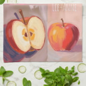 Apples watercolor on textured background geschirrtuch (Gefaltet)