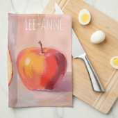 Apples watercolor on textured background geschirrtuch (Viertel Falte)