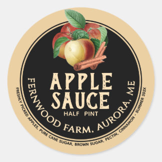 Applesauce Cinnamon Sticks Homemade Jelly Label Runder Aufkleber