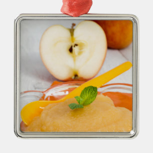Applesauce mit Zimt und Orangenlöffel Ornament Aus Metall