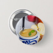 Applesauce with cinnamon in stoneware bowl button (Vorne & Hinten)