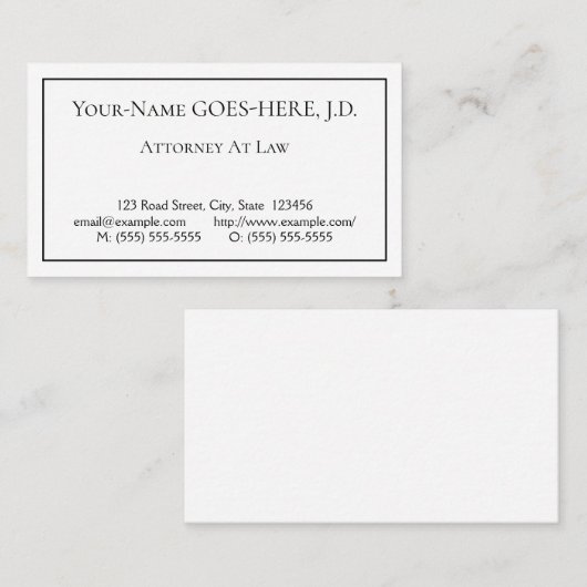 Applet, Berufliche Visitenkarte (Vorne/Hinten)