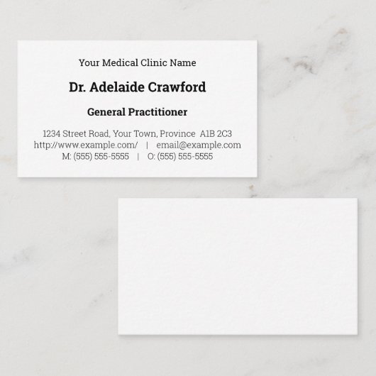 Applet, Schlichte Visitenkarte (Vorne/Hinten)