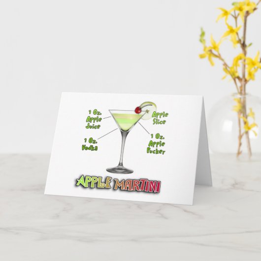 Appletini alias Apple Martini Cocktail Recia Karte (Gelbe Blume)