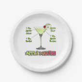 Appletini alias Apple Martini Cocktail Recia Pappteller (Vorderseite)