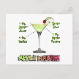 Appletini alias Apple Martini Cocktail Recia Postkarte
