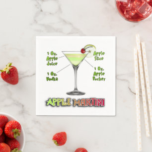 Appletini alias Apple Martini Cocktail Recia Serviette