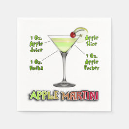 Appletini alias Apple Martini Cocktail Recia Serviette