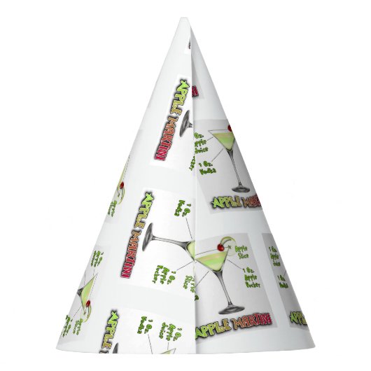 Appletini alias Apple Martini Cocktail Rezept Partyhütchen (Rückseite)