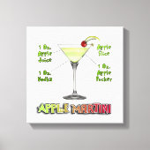 Appletini - Apple Martini Cocktail Rezept 12"x12" Leinwanddruck (Vorderseite)