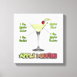 Appletini - Apple Martini Cocktail Rezept 12"x12" Leinwanddruck
